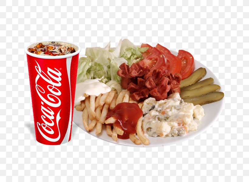Vegetarian Cuisine Fizzy Drinks Coca-Cola Full Breakfast Fast Food, PNG, 800x600px, Vegetarian Cuisine, American Food, Appetizer, Breakfast, Cocacola Download Free