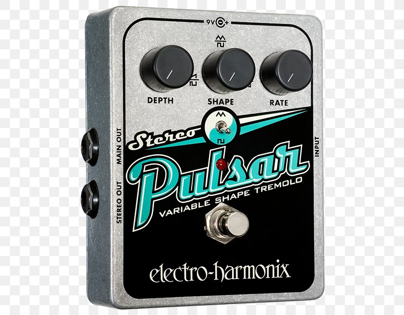 Electro-Harmonix Stereo Pulsar Effects Processors & Pedals Tremolo Electric Guitar, PNG, 538x640px, Electroharmonix, Audio, Audio Equipment, Chorus Effect, Effects Processors Pedals Download Free