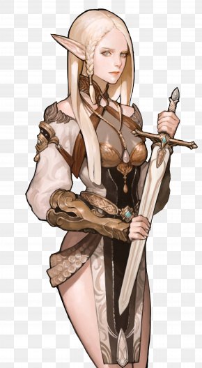 Sword Woman - Mabinogi Duel Concept Art Character PNG