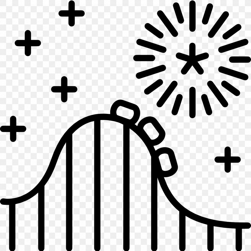 Roller Coaster - Roller Coaster With Fireworks PNG