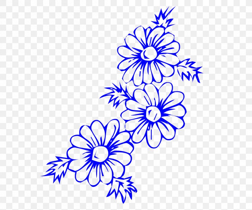 Blue Flower ., PNG, 1200x1000px, Floral Design, Area, Black, Black And White, Branch Download Free