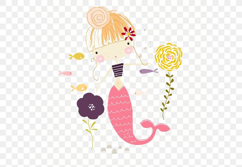 The Little Mermaid Child Fairy Tale Illustration, PNG, 564x567px, Watercolor, Cartoon, Flower, Frame, Heart Download Free