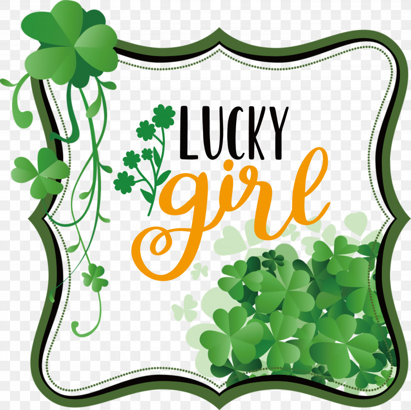 Lucky Girl Patricks Day Saint Patrick, PNG, 3000x2993px, Lucky Girl, Clover, Fourleaf Clover, Holiday, Ireland Download Free