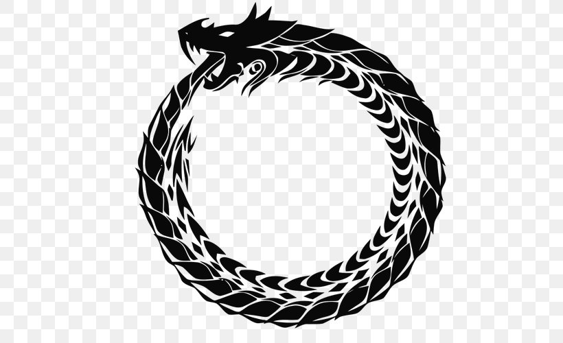 Ouroboros Ghostmasters Symbol Dragon Snake, PNG, 500x500px, Ouroboros, Altered Carbon, Black And White, Dragon, Infinity Download Free
