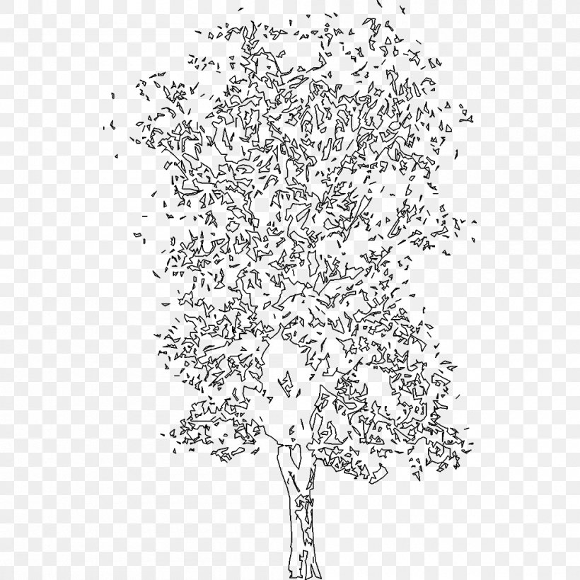 Twig Tree .dwg Computer-aided Design Point, PNG, 1000x1000px, Twig, Area, Black And White, Branch, Computeraided Design Download Free