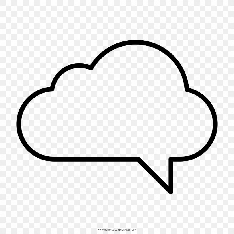 Drawing Coloring Book Cloud, PNG, 1000x1000px, Drawing, Area, Ausmalbild, Black, Black And White Download Free