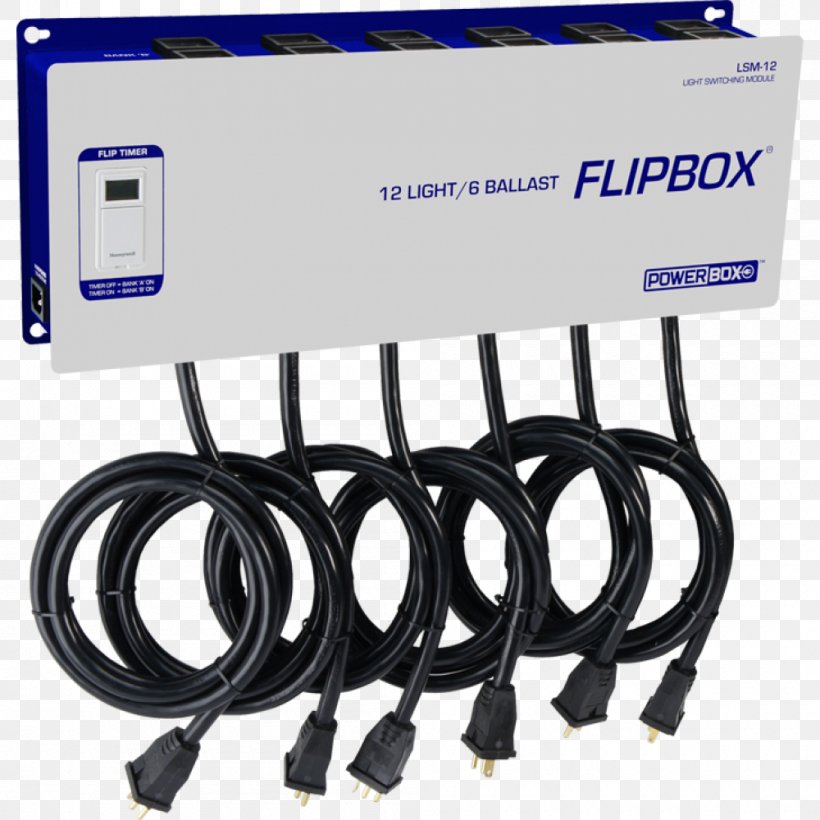 Powerbox LSM-20 Flipbox Powerbox FLIPBOX 20 Grow Light Powerbox LSM-16 Flipbox 16 Light 8 Ballast Lighting, PNG, 1000x1000px, Grow Light, Cable, Communication, Electrical Ballast, Electronics Accessory Download Free