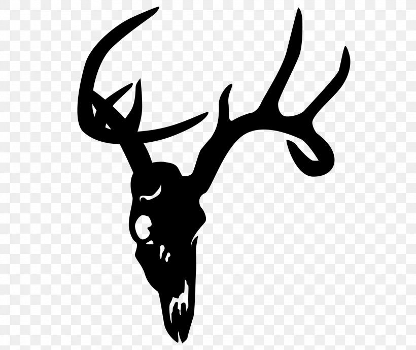 White-tailed Deer Elk Skull Clip Art, PNG, 2048x1721px, Deer, Antler, Autocad Dxf, Black And White, Decal Download Free