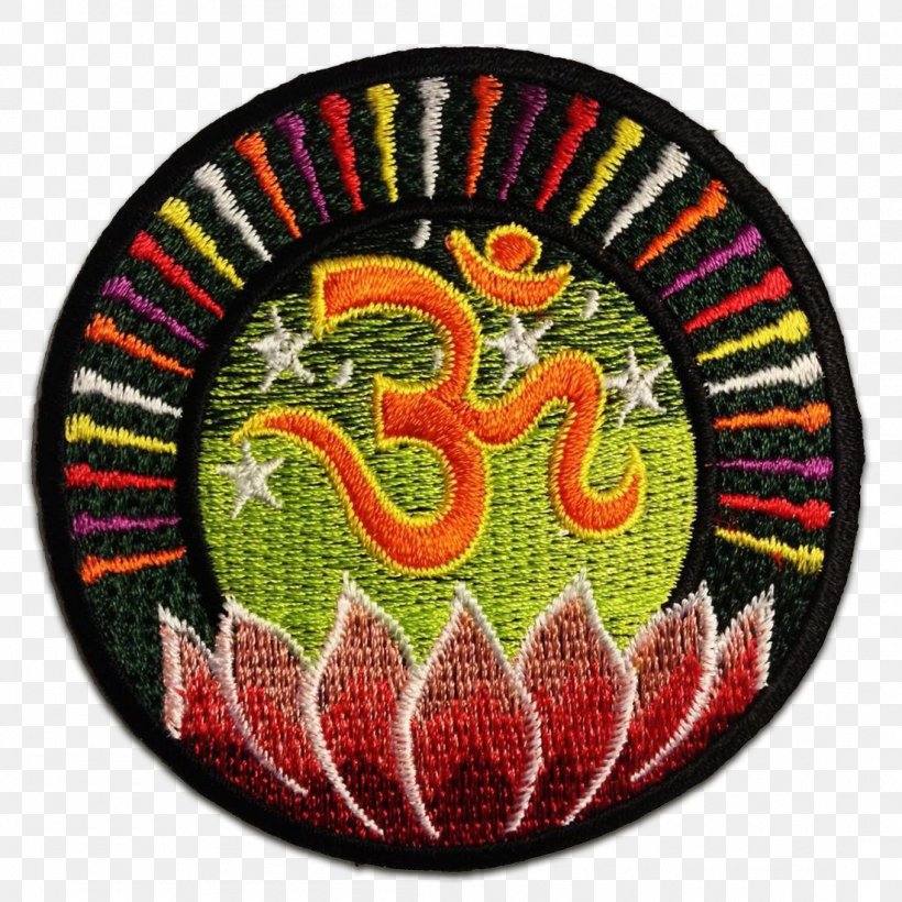 Embroidered Patch Symbol Om Color Meditation, PNG, 1100x1100px, Embroidered Patch, Badge, Black, Blue, Color Download Free