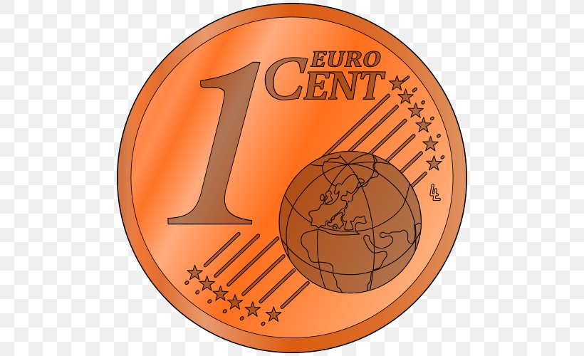 Penny Clip Art 1 Cent Euro Coin Euro Coins, PNG, 500x500px, 1 Cent Euro ...