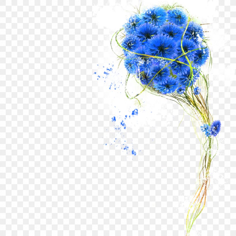 Flower Bouquet Blue, PNG, 1024x1024px, Flower, Blue, Cobalt Blue, Coreldraw, Electric Blue Download Free