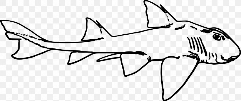 Port Jackson Shark Clip Art, PNG, 2400x1009px, Shark, Arm, Artwork, Black And White, Drawing Download Free