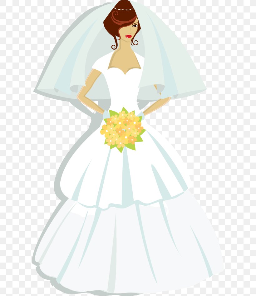 Contemporary Western Wedding Dress T-shirt Bride, PNG, 615x947px, Watercolor, Cartoon, Flower, Frame, Heart Download Free