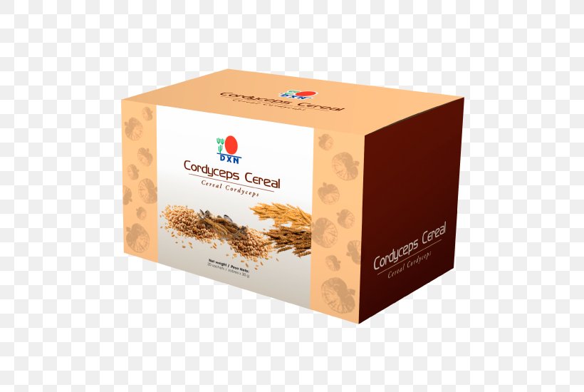 Cordyceps Breakfast Cereal Caterpillar Fungus DXN Lingzhi Mushroom, PNG, 550x550px, Cordyceps, Aphrodisiac, Box, Breakfast Cereal, Carton Download Free