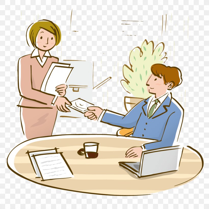 Drawing Office Businessperson Illustration, PNG, 1000x1000px, Drawing, Business, Businessperson, Cartoon, Communication Download Free