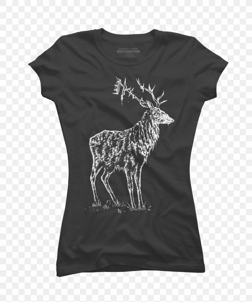 T-shirt Photography Red Deer, PNG, 1500x1800px, Tshirt, Black, Clothing, Deer, Digital Painting Download Free