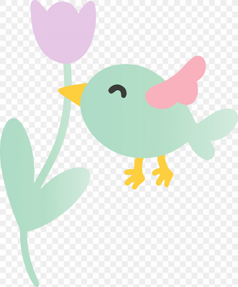 Cartoon, PNG, 2486x3000px, Flying Bird With Flower, Cartoon, Paint, Watercolor, Wet Ink Download Free