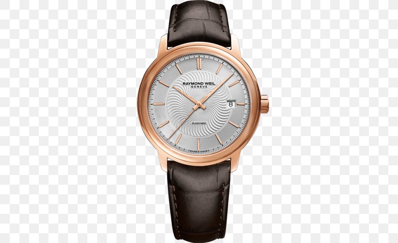 RAYMOND WEIL Maestro Automatic Watch Gold, PNG, 500x500px, Raymond Weil, Automatic Watch, Bracelet, Brand, Brown Download Free