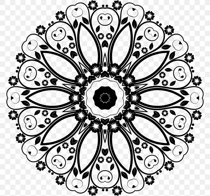 Mandala Clip Art, PNG, 770x764px, Mandala, Bicycle Part, Bicycle Wheel, Bicycle Wheels, Black Download Free