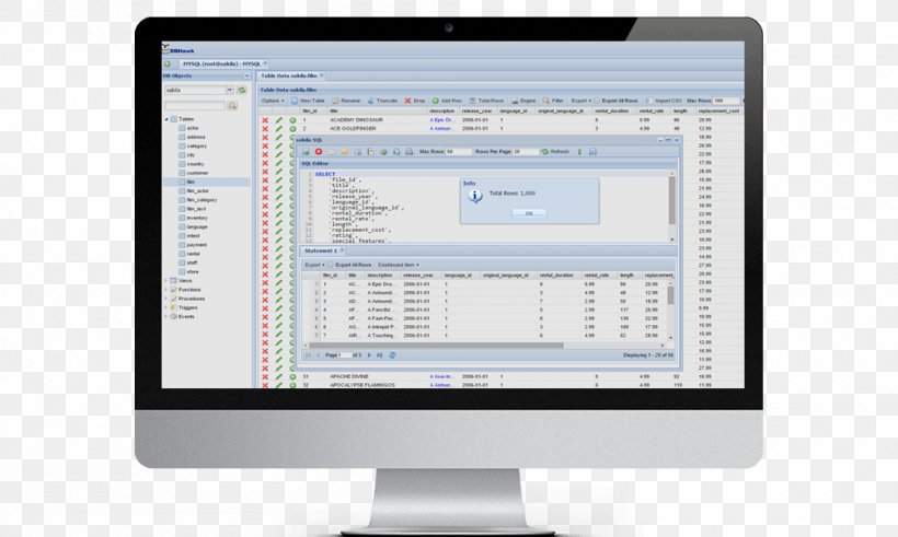 MySQL Computer Software MAMP Oracle Database, PNG, 1000x600px, Mysql, Brand, Communication, Computer Monitor, Computer Monitor Accessory Download Free