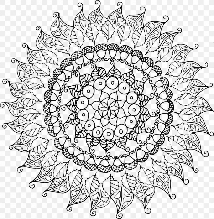 Flowers And Floral Patterns: 60 Full Page Line Drawings Ready For Coloring Coloring Book Mandala, PNG, 1498x1540px, Coloring Book, Adult, Area, Art Therapy, Black And White Download Free