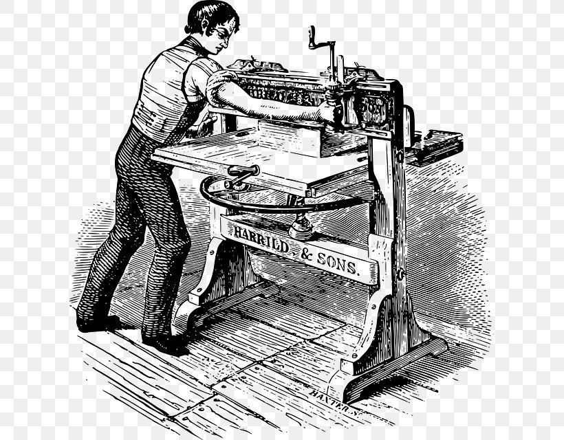 Printing Press Newspaper Publishing, PNG, 617x640px, Printing Press, Art, Black And White, Book, Business Download Free