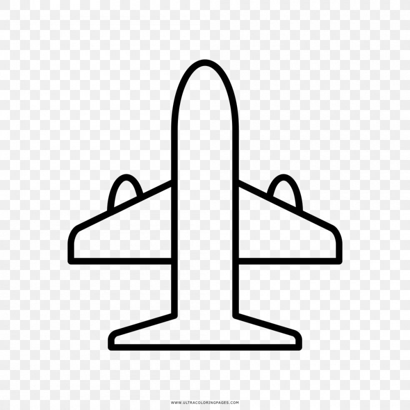 Airplane Drawing Coloring Book Air Transportation, PNG, 1000x1000px, Airplane, Air Transportation, Area, Black And White, Book Download Free