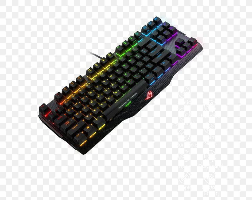 Computer Keyboard Computer Mouse Republic Of Gamers ASUS Gaming Keypad, PNG, 650x650px, Computer Keyboard, Asus, Cherry, Computer Component, Computer Hardware Download Free