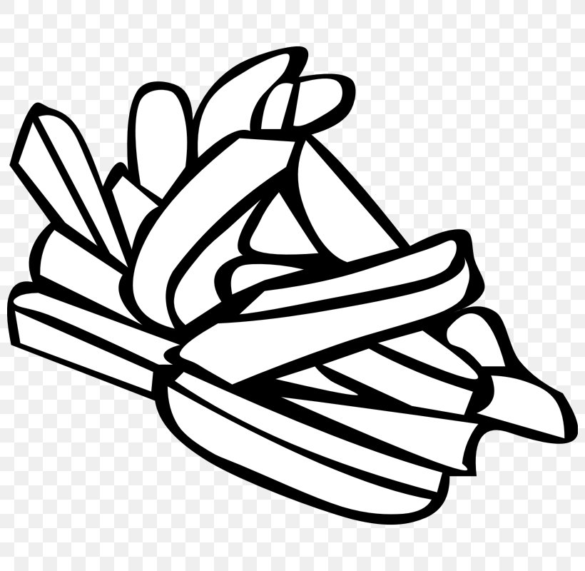 French Fries Hamburger Fast Food Junk Food Clip Art, PNG, 800x800px, French Fries, Artwork, Black And White, Fast Food, Finger Download Free