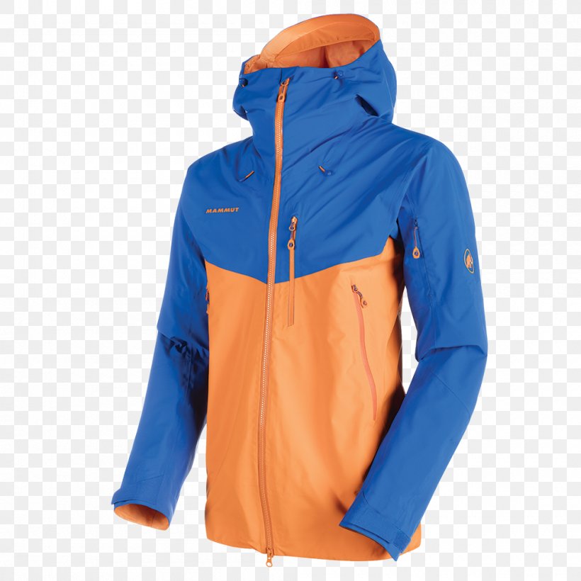 Hoodie Gore-Tex Jacket Hardshell Mammut Sports Group, PNG, 1000x1000px, Hoodie, Cobalt Blue, Electric Blue, Goretex, Hardshell Download Free