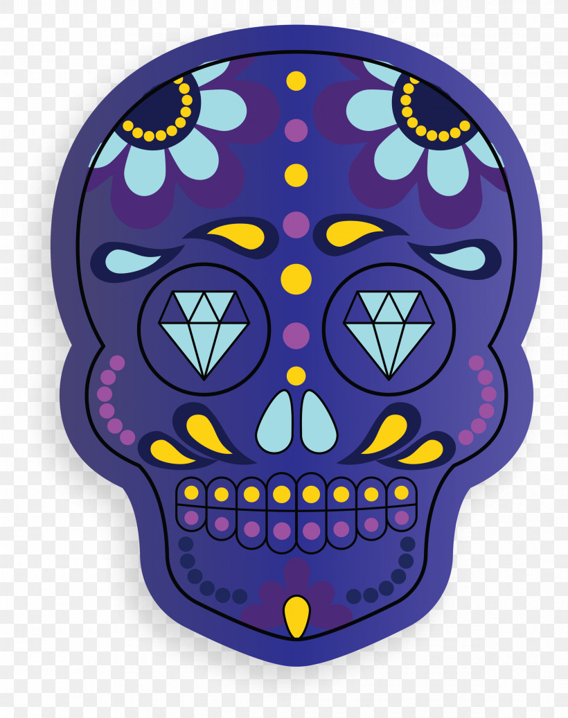 Skull Mexico, PNG, 2373x3000px, Skull, Mexico, Purple Download Free