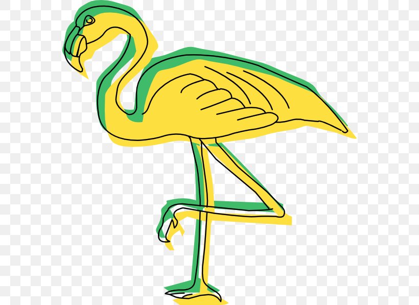Yellow Flamingo Clip Art, PNG, 576x597px, Yellow, Animal Figure, Artwork, Beak, Bird Download Free