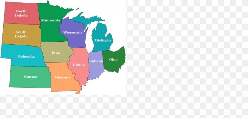 Midwestern United States Blank Map World Map U.S. State, PNG, 984x470px, Midwestern United States, Area, Blank Map, Brand, Diagram Download Free