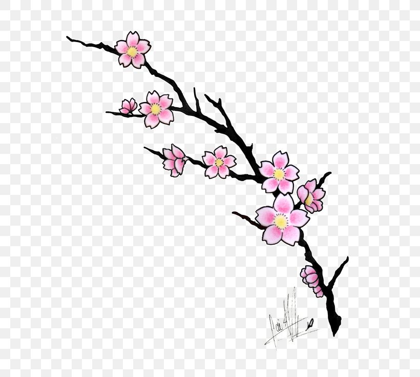 Cherry Blossom Drawing Tattoo Cartoon, PNG, 600x735px, Cherry Blossom, Art, Blossom, Branch, Cartoon Download Free