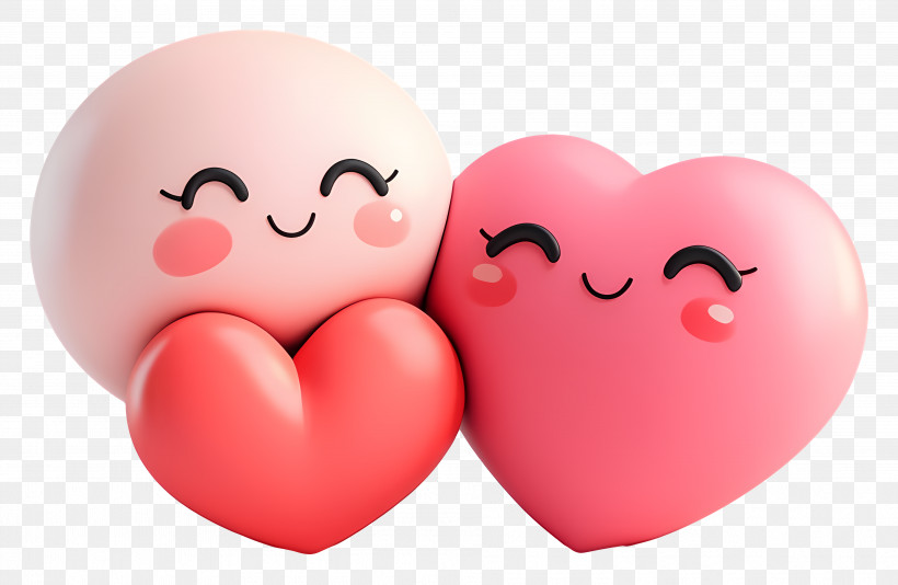 Cute Love - Smiling Hearts With Faces PNG