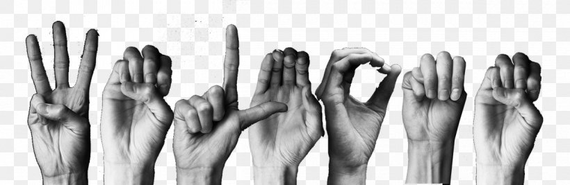 American Sign Language Spelling, PNG, 1200x392px, Sign Language, American Sign Language, Arm, Black And White, Caregiver Download Free