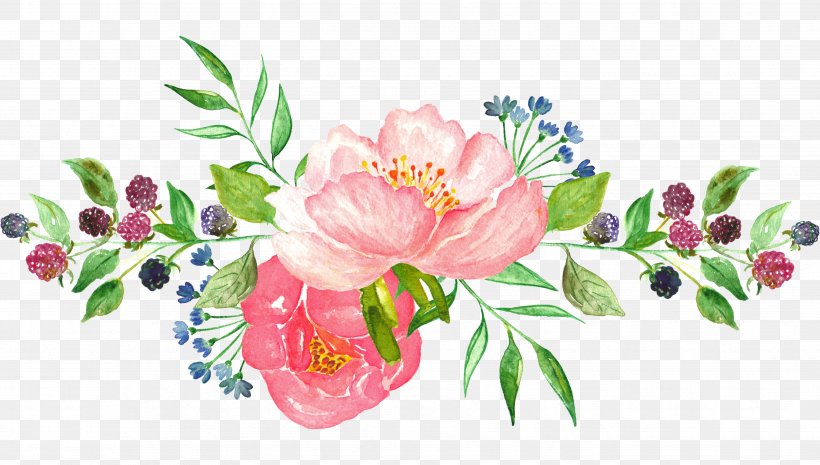 Watercolor Flowers, PNG, 3506x1992px, Watercolor Painting, Art, Blossom, Cut Flowers, Flora Download Free