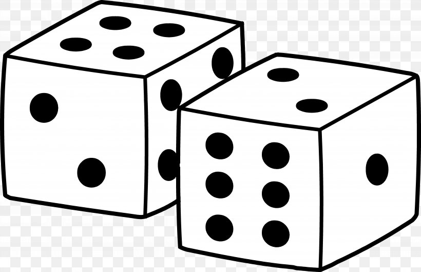Dice Free Content Drawing Clip Art, PNG, 7177x4637px, Dice, Area, Artwork, Black And White, Bunco Download Free