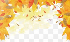 Vector Watercolor Autumn Leaves - Autumn Cartoon Illustration PNG