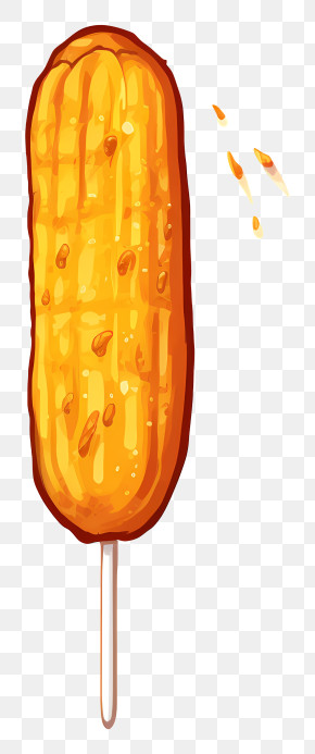 Cotton Candy - Corn Dog Illustration With Crispy Texture PNG