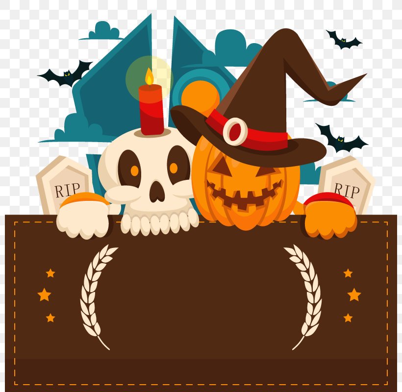 Halloween Card Jack-o-lantern, PNG, 800x800px, Halloween, Art, Christmas, Computer, Flat Design Download Free