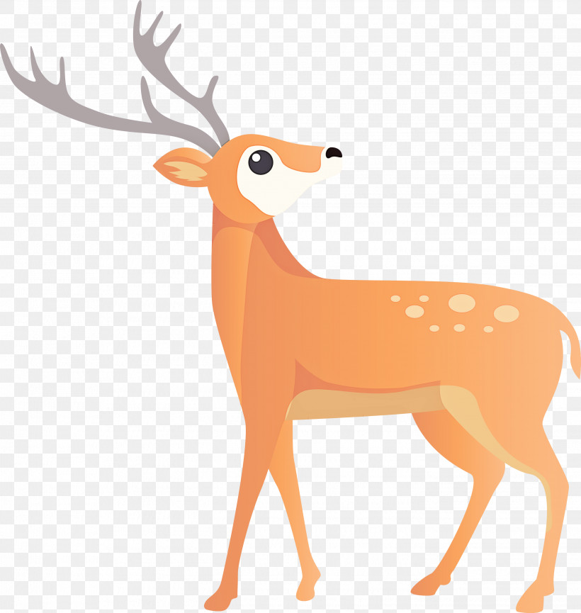 Reindeer, PNG, 2841x3000px, Watercolor Reindeer, Animal Figure, Antelope, Antler, Deer Download Free