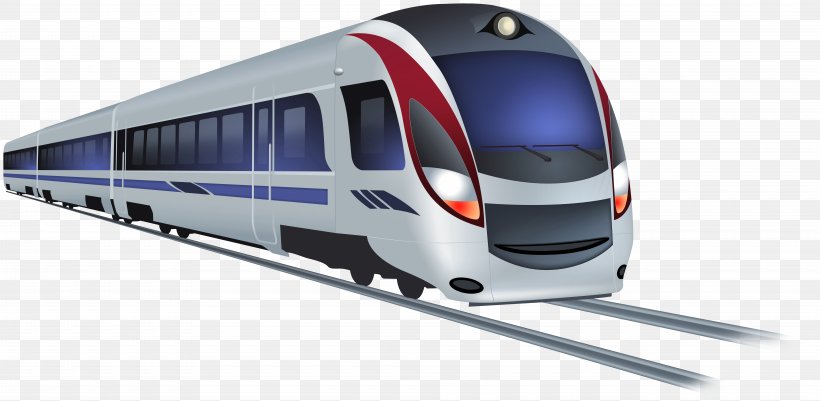 Train Rail Transport Clip Art Vector Graphics, PNG, 8000x3913px, Train, Drawing, Highspeed Rail, Mode Of Transport, Passenger Car Download Free