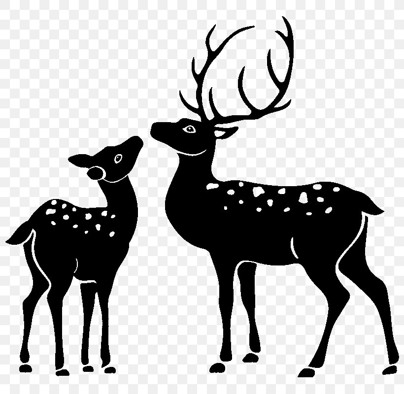 Deer Sticker Silhouette, PNG, 800x800px, Deer, Antler, Black And White, Christmas, Decal Download Free