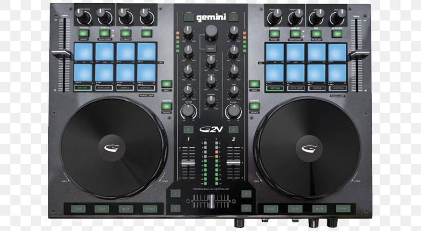 DJ Controller Gemini G2V Disc Jockey MIDI Controllers Audio Mixers, PNG, 800x450px, Dj Controller, Audio, Audio Equipment, Audio Mixers, Audio Receiver Download Free
