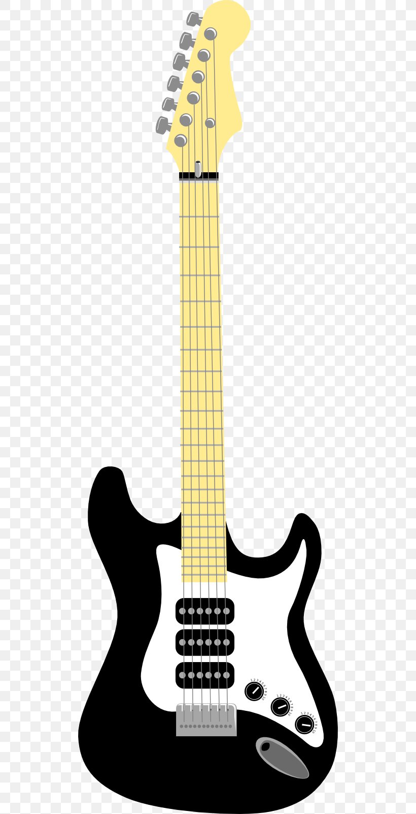 Fender Stratocaster Electric Guitar Clip Art, PNG, 512x1602px, Fender Stratocaster, Acoustic Electric Guitar, Acoustic Guitar, Bass Guitar, Black And White Download Free