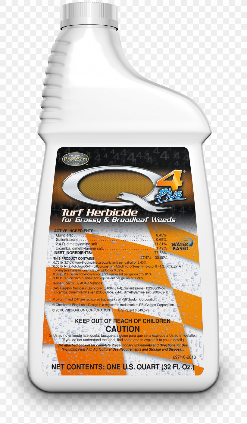 Q4 Plus Turf Herbicide Quinclorac Weed Control, PNG, 1939x3322px, 24dichlorophenoxyacetic Acid, Herbicide, Automotive Fluid, Lawn, Liquid Download Free