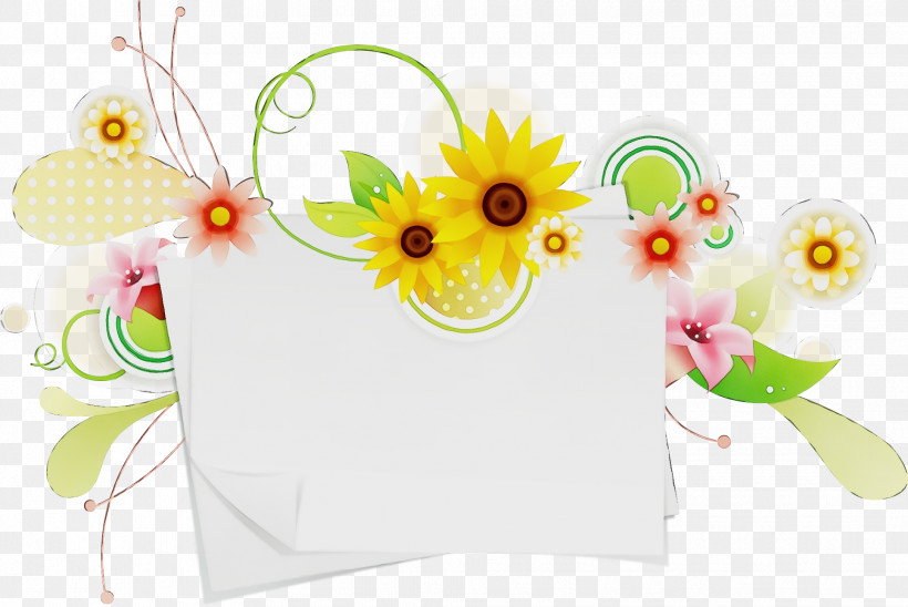 Sunflower, PNG, 1932x1292px, Flower Rectangular Frame, Floral Rectangular Frame, Flower, Paint, Plant Download Free