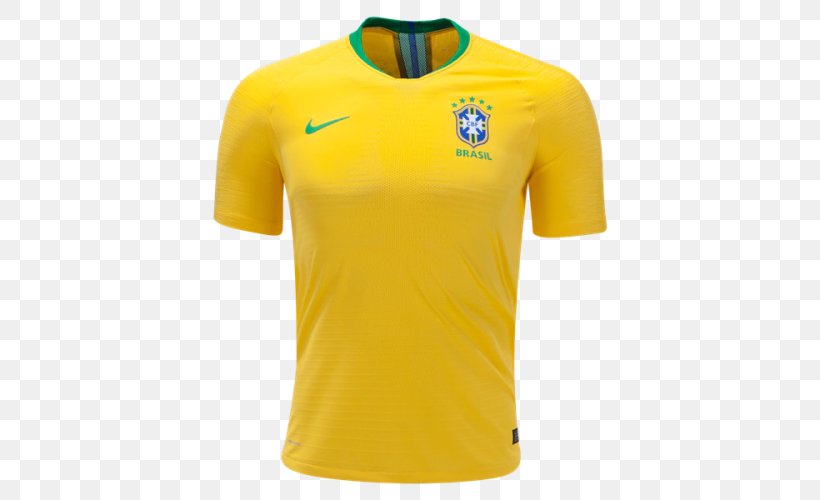 2018 World Cup Brazil National Football Team Jersey T-shirt, PNG, 500x500px, 2018 World Cup, Active Shirt, Brazil National Football Team, Clothing, Football Download Free
