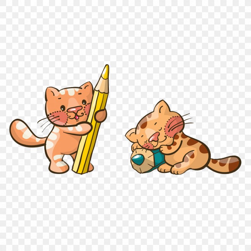 Cat Kitten Cuteness Illustration, PNG, 1000x1000px, Cat, Art, Carnivoran, Cartoon, Cat Like Mammal Download Free